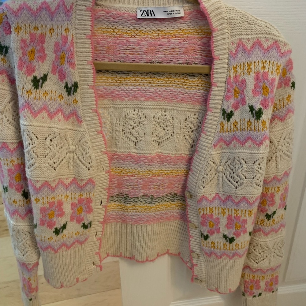 Zara sweater sold out size small knit cardigan new